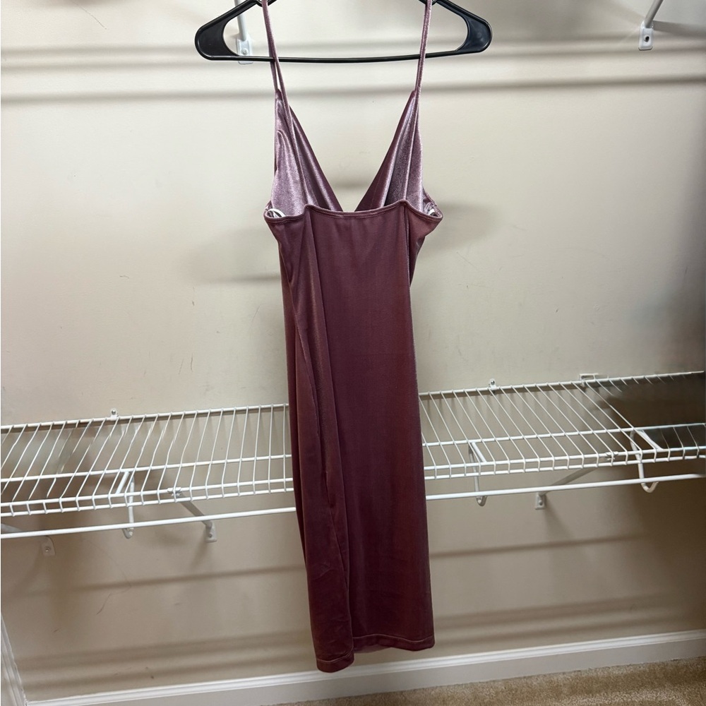 Lulu's Lavender Velvet Satin Slip Dress